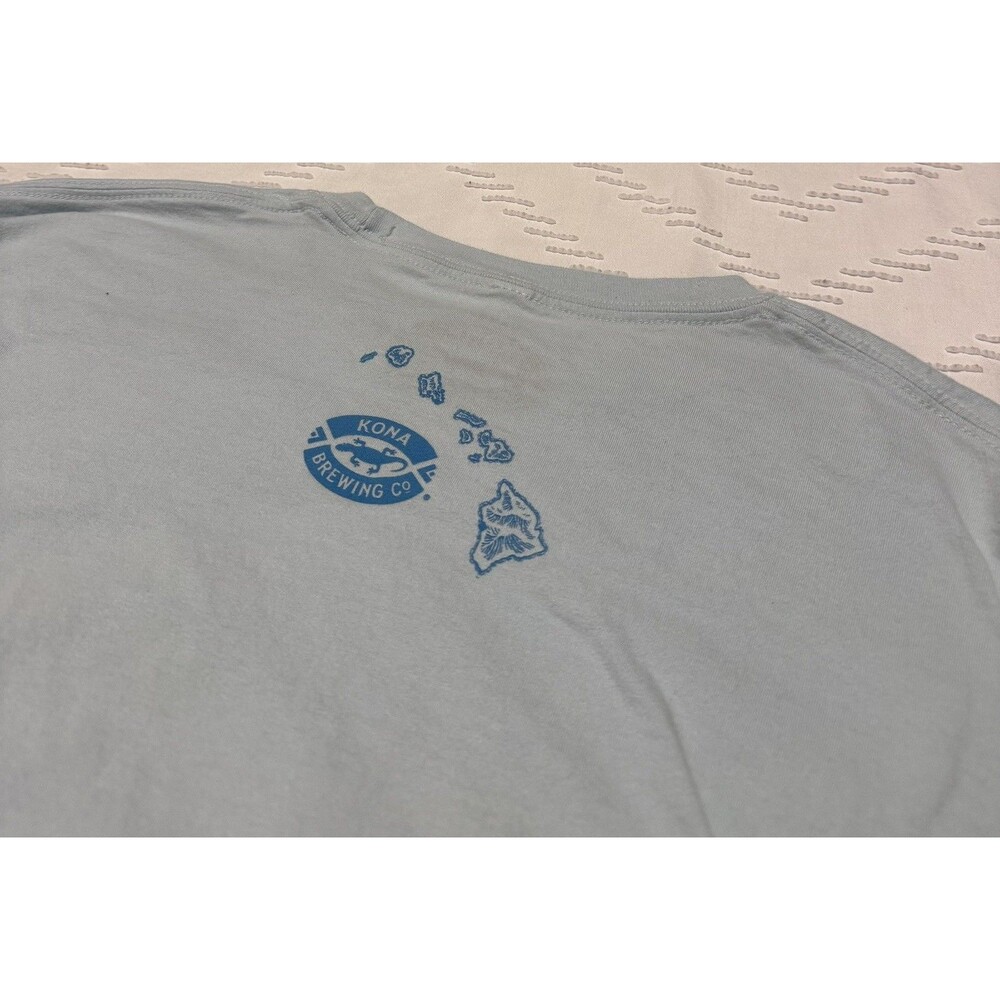 Kona Brewing Liquid Aloha Beach Surf Van Graphic T-Shirt Light Blue Men’s Large - Picture 4 of 6